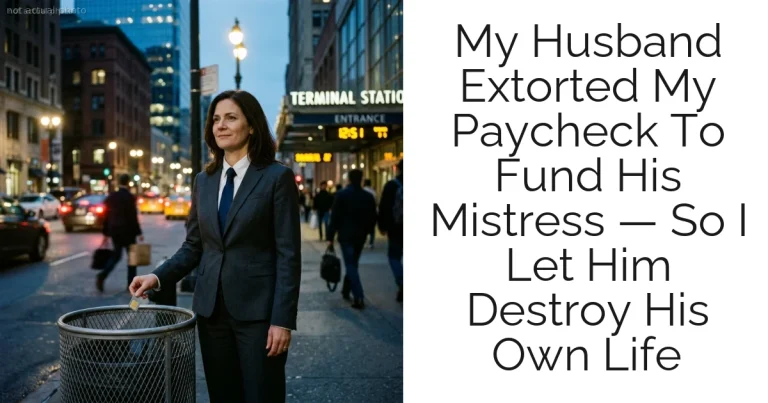 My Husband Extorted My Paycheck To Fund His Mistress — So I Let Him Destroy His Own Life