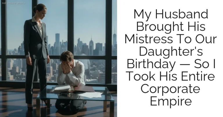 My Husband Brought His Mistress To Our Daughter's Birthday — So I Took His Entire Corporate Empire
