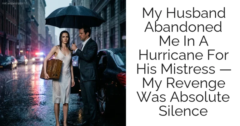 My Husband Abandoned Me In A Hurricane For His Mistress — My Revenge Was Absolute Silence
