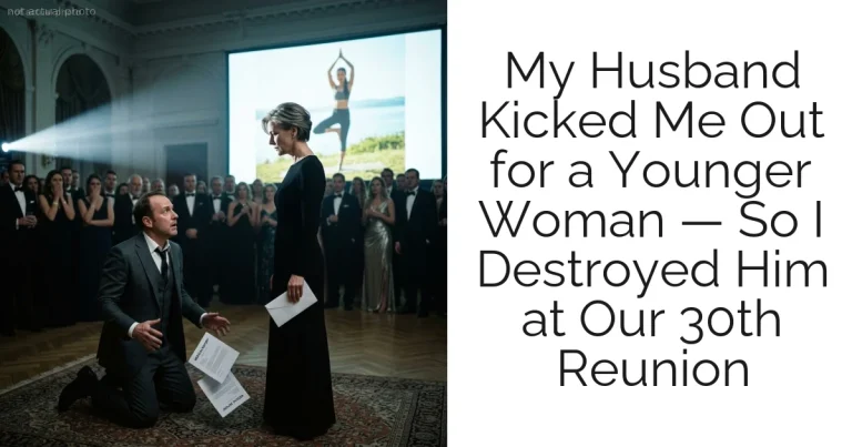 My Husband Kicked Me Out for a Younger Woman — So I Destroyed Him at Our 30th Reunion