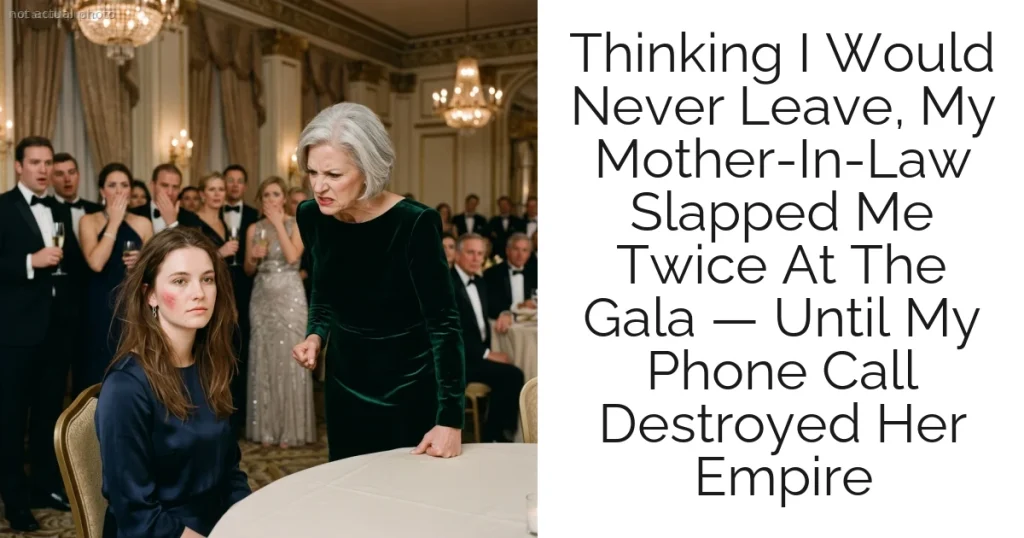 Thinking I Would Never Leave, My Mother-In-Law Slapped Me Twice At The Gala — Until My Phone Call Destroyed Her Empire
