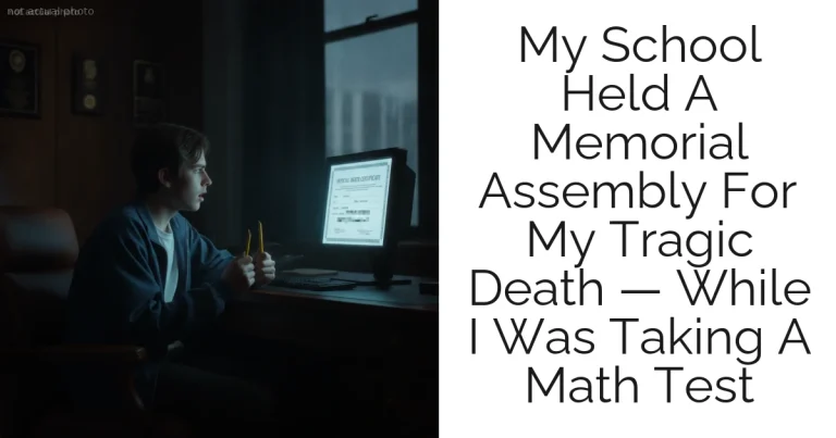 My School Held A Memorial Assembly For My Tragic Death — While I Was Taking A Math Test