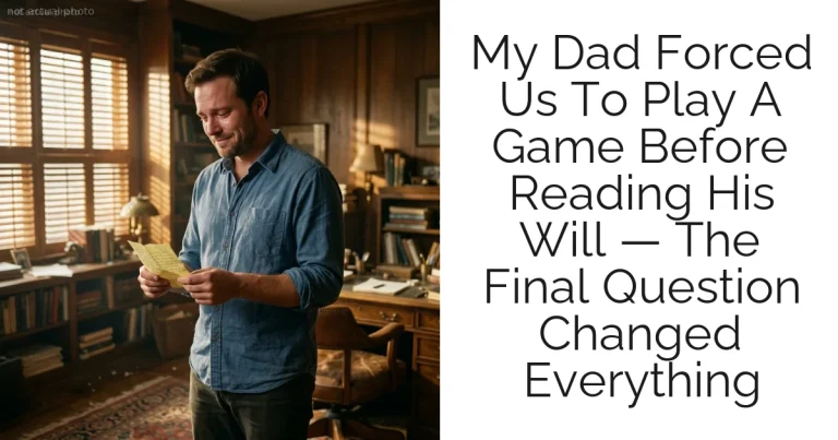 My Dad Forced Us To Play A Game Before Reading His Will — The Final Question Changed Everything