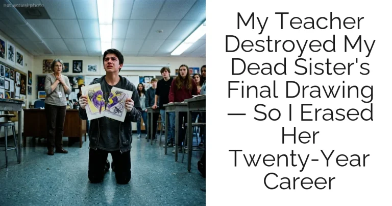 My Teacher Destroyed My Dead Sister's Final Drawing — So I Erased Her Twenty-Year Career