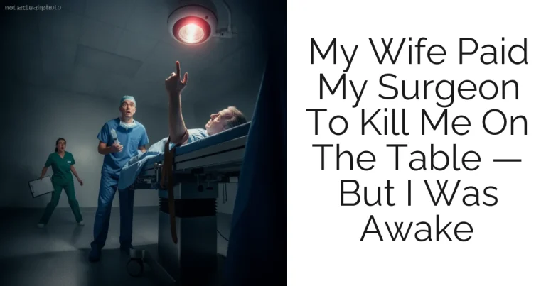 My Wife Paid My Surgeon To Kill Me On The Table — But I Was Awake