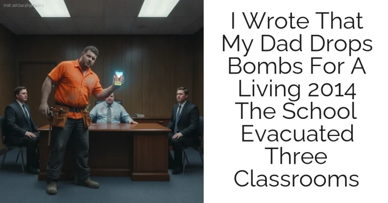 I Wrote That My Dad Drops Bombs For A Living 2014 The School Evacuated Three Classrooms