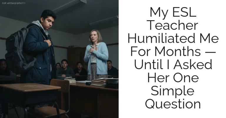 My ESL Teacher Humiliated Me For Months — Until I Asked Her One Simple Question