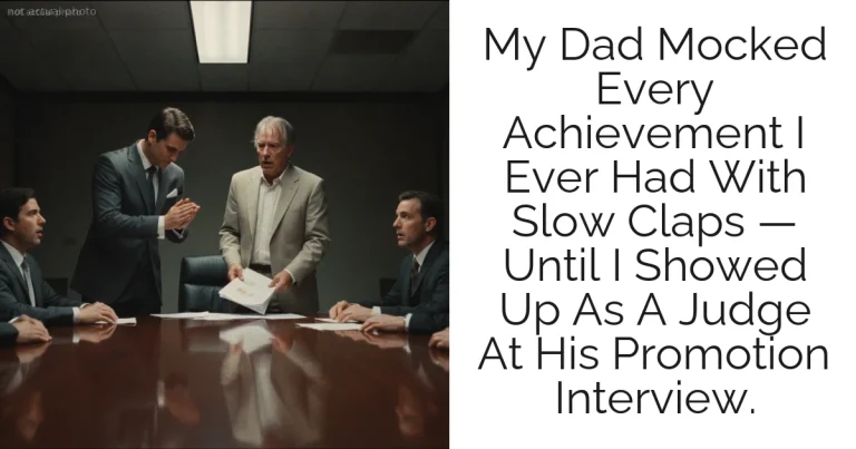 My Dad Mocked Every Achievement I Ever Had With Slow Claps — Until I Showed Up As A Judge At His Promotion Interview.