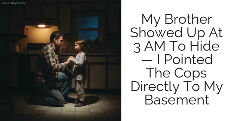 My Brother Showed Up At 3 AM To Hide — I Pointed The Cops Directly To My Basement