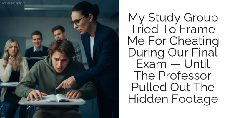 My Study Group Tried To Frame Me For Cheating During Our Final Exam — Until The Professor Pulled Out The Hidden Footage