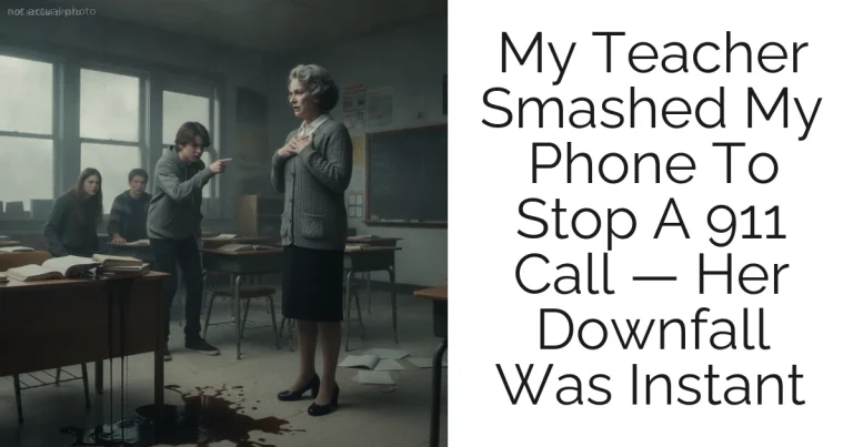 My Teacher Smashed My Phone To Stop A 911 Call — Her Downfall Was Instant
