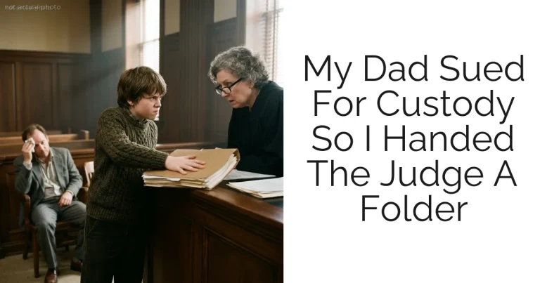 My Dad Sued For Custody So I Handed The Judge A Folder
