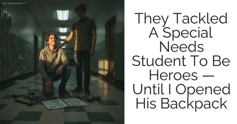They Tackled A Special Needs Student To Be Heroes — Until I Opened His Backpack