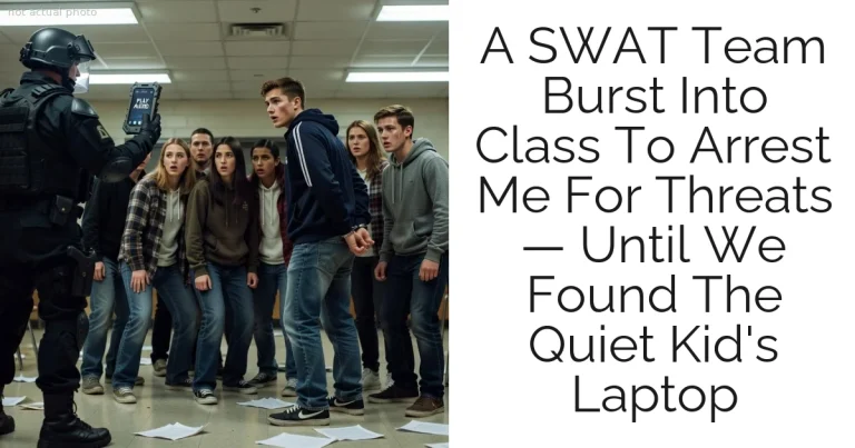 A SWAT Team Burst Into Class To Arrest Me For Threats — Until We Found The Quiet Kid's Laptop