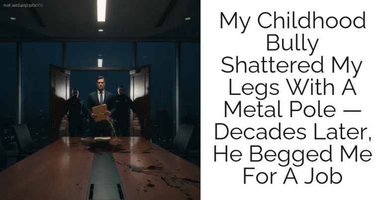 My Childhood Bully Shattered My Legs With A Metal Pole — Decades Later, He Begged Me For A Job