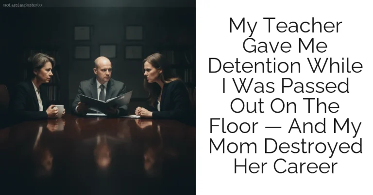 My Teacher Gave Me Detention While I Was Passed Out On The Floor — And My Mom Destroyed Her Career