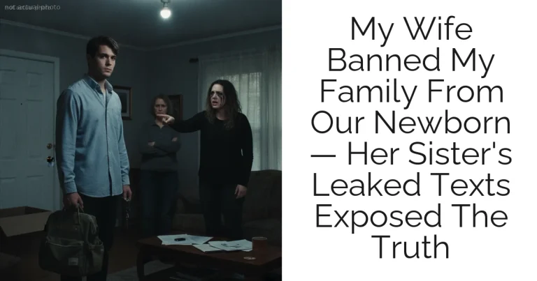 My Wife Banned My Family From Our Newborn — Her Sister's Leaked Texts Exposed The Truth