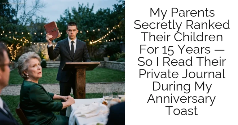 My Parents Secretly Ranked Their Children For 15 Years — So I Read Their Private Journal During My Anniversary Toast