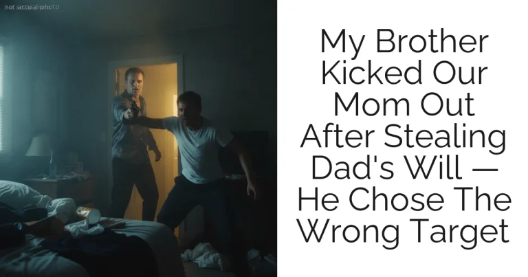 My Brother Kicked Our Mom Out After Stealing Dad's Will — He Chose The Wrong Target