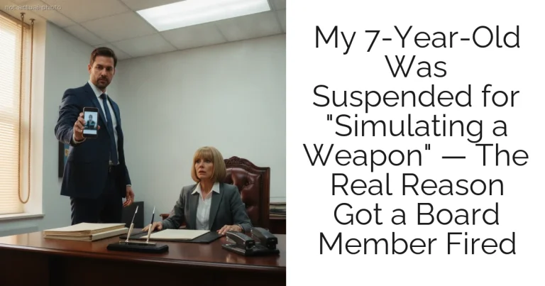 My 7-Year-Old Was Suspended for "Simulating a Weapon" — The Real Reason Got a Board Member Fired