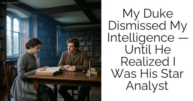 My Duke Dismissed My Intelligence — Until He Realized I Was His Star Analyst