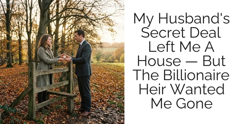 My Husband's Secret Deal Left Me A House — But The Billionaire Heir Wanted Me Gone