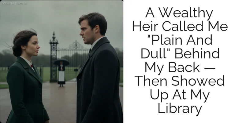 A Wealthy Heir Called Me "Plain And Dull" Behind My Back — Then Showed Up At My Library