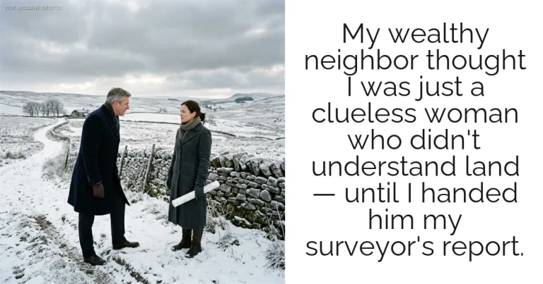 My wealthy neighbor thought I was just a clueless woman who didn't understand land — until I handed him my surveyor's report.