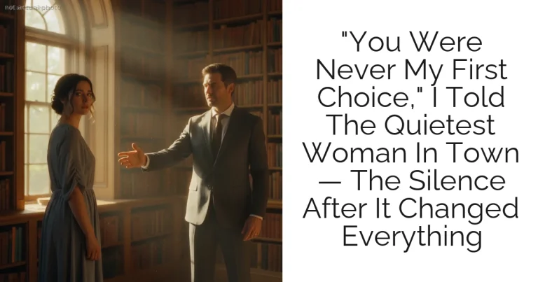 "You Were Never My First Choice," I Told The Quietest Woman In Town — The Silence After It Changed Everything