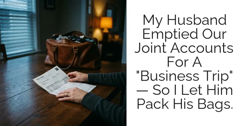 My Husband Emptied Our Joint Accounts For A "Business Trip" — So I Let Him Pack His Bags.