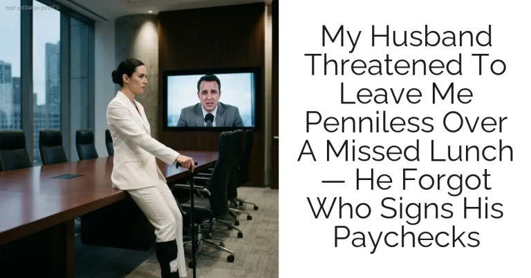 My Husband Threatened To Leave Me Penniless Over A Missed Lunch — He Forgot Who Signs His Paychecks
