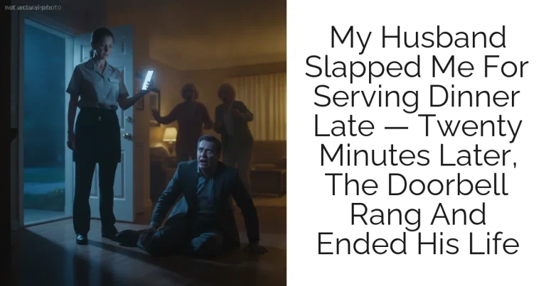 My Husband Slapped Me For Serving Dinner Late — Twenty Minutes Later, The Doorbell Rang And Ended His Life