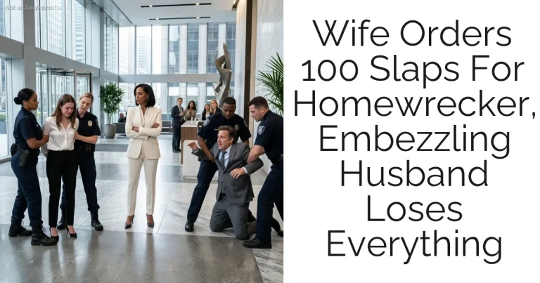 Wife Orders 100 Slaps For Homewrecker, Embezzling Husband Loses Everything
