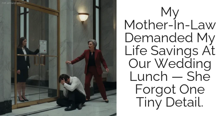 My Mother-In-Law Demanded My Life Savings At Our Wedding Lunch — She Forgot One Tiny Detail.