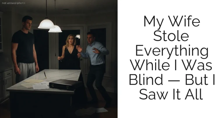 My Wife Stole Everything While I Was Blind — But I Saw It All