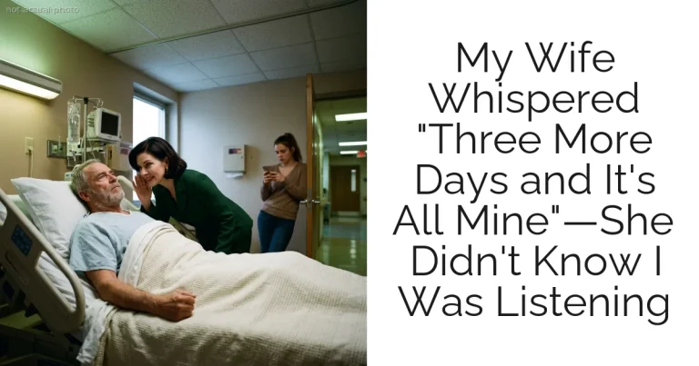 My Wife Whispered "Three More Days and It's All Mine"—She Didn't Know I Was Listening