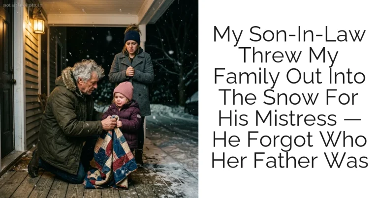 My Son-In-Law Threw My Family Out Into The Snow For His Mistress — He Forgot Who Her Father Was