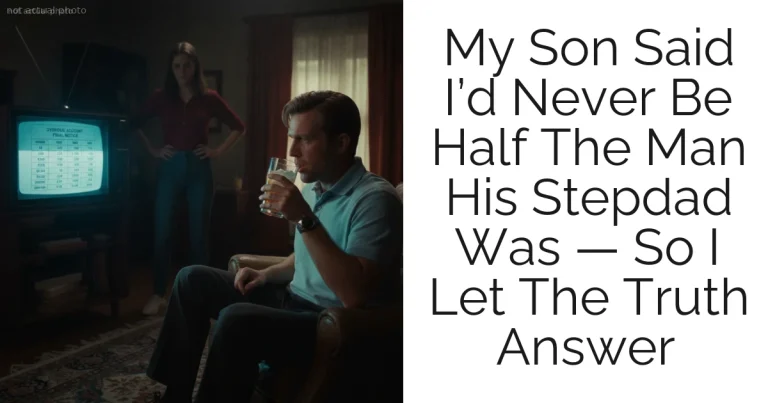 My Son Said I’d Never Be Half The Man His Stepdad Was — So I Let The Truth Answer