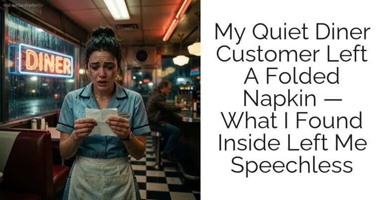My Quiet Diner Customer Left A Folded Napkin — What I Found Inside Left Me Speechless