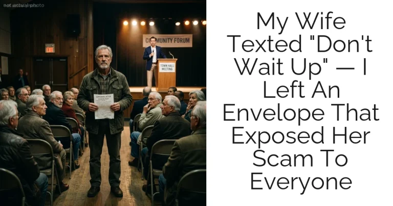 My Wife Texted "Don't Wait Up" — I Left An Envelope That Exposed Her Scam To Everyone