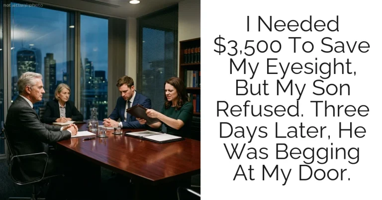 I Needed $3,500 To Save My Eyesight, But My Son Refused. Three Days Later, He Was Begging At My Door.