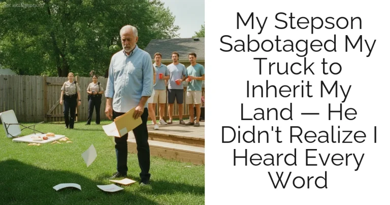 My Stepson Sabotaged My Truck to Inherit My Land — He Didn't Realize I Heard Every Word