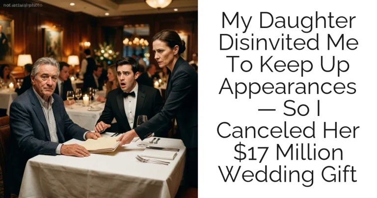 My Daughter Disinvited Me To Keep Up Appearances — So I Canceled Her $17 Million Wedding Gift