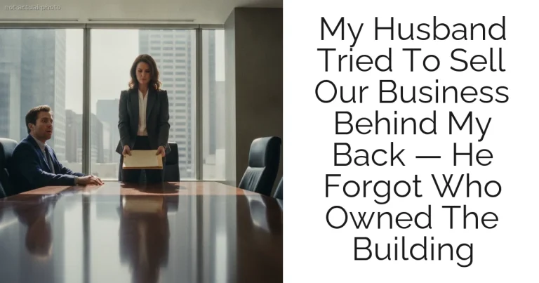 My Husband Tried To Sell Our Business Behind My Back — He Forgot Who Owned The Building