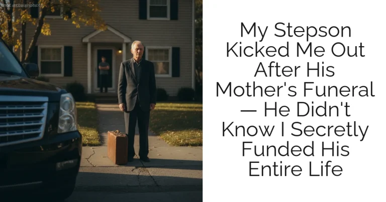 My Stepson Kicked Me Out After His Mother's Funeral — He Didn't Know I Secretly Funded His Entire Life