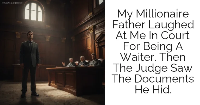 My Millionaire Father Laughed At Me In Court For Being A Waiter. Then The Judge Saw The Documents He Hid.