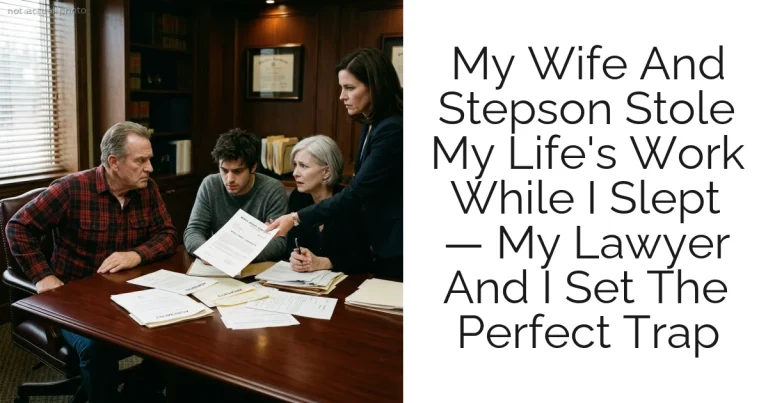 My Wife And Stepson Stole My Life's Work While I Slept — My Lawyer And I Set The Perfect Trap