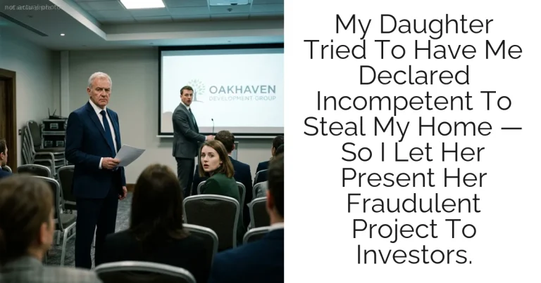 My Daughter Tried To Have Me Declared Incompetent To Steal My Home — So I Let Her Present Her Fraudulent Project To Investors.