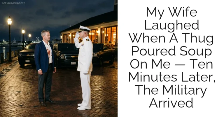 My Wife Laughed When A Thug Poured Soup On Me — Ten Minutes Later, The Military Arrived