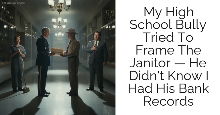 My High School Bully Tried To Frame The Janitor — He Didn't Know I Had His Bank Records